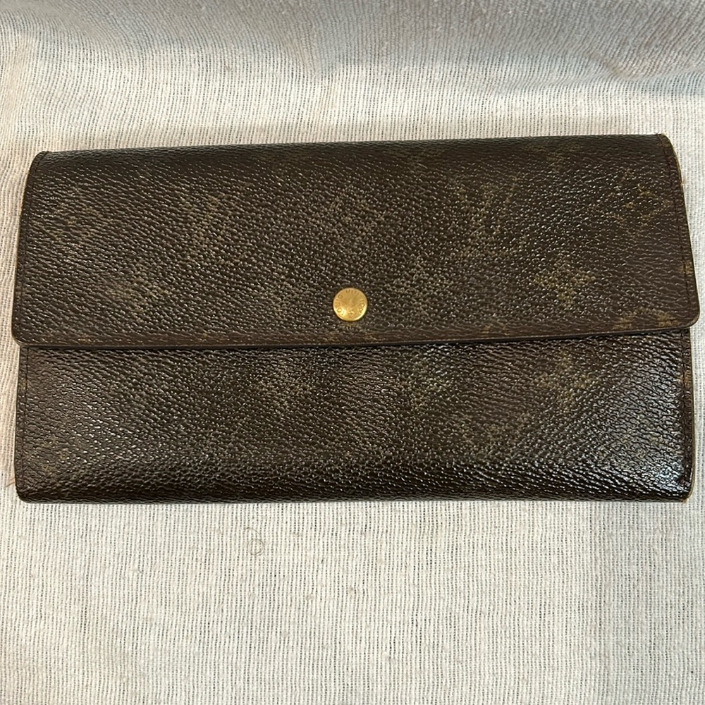 Louis Vuitton Wallet Monogram Browns Vintage Authen